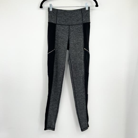 Athleta Gray Black Herringbone Metro Drifter High Rise Leggings Size XS - Picture 1 of 6